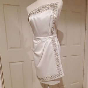 Strapless ivory cocktail dress
